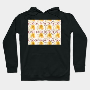 Retro Firework flowers repeat pattern. Hoodie